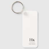 Monogram Modern Eenvoudig Elegant Minimalistisch W Sleutelhanger (Voorkant)