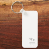 Monogram Modern Eenvoudig Elegant Minimalistisch W Sleutelhanger (Voorkant)