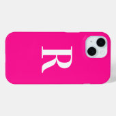 Monogram Modern Eenvoudig Heet Roze Case-Mate iPhone Case (Achterkant (horizontaal))