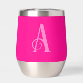 Monogram Modern Eenvoudig Hot Pink en Roze (Achterkant)