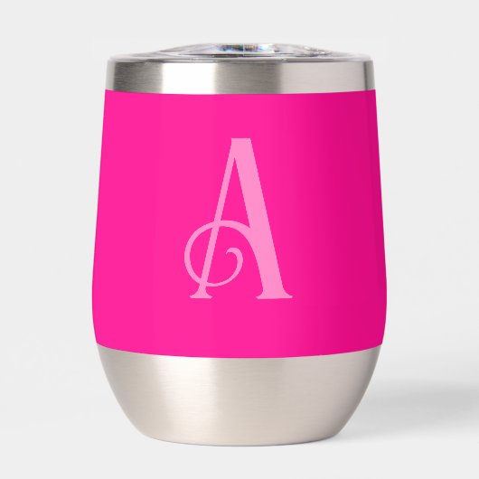 Monogram Modern Eenvoudig Hot Pink en Roze (Voorkant)