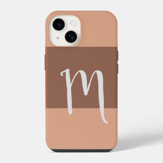 Monogram Modern Eenvoudig Initiaal Pastel iPhone Hoesje (Achterkant)