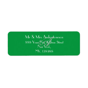 Monogram modern Eenvoudig Kool Groen Retouradres Etiket