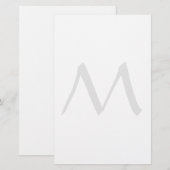 Monogram Modern Eenvoudig Minimalistisch Eenvoudig Briefpapier (Voorkant / Achterkant)