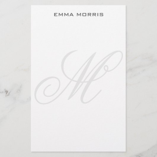 Monogram Modern Eenvoudig Minimalistisch Eenvoudig Briefpapier (Voorkant)
