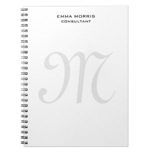 Monogram Modern Eenvoudig Minimalistisch Eenvoudig Notitieboek