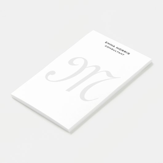 Monogram Modern Eenvoudig Minimalistisch Eenvoudig Post-it® Notes (Schuin)