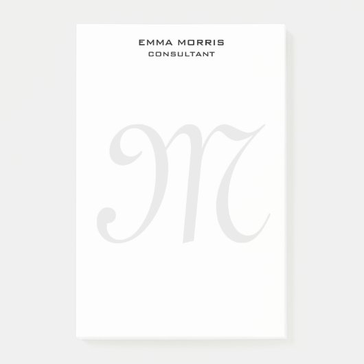 Monogram Modern Eenvoudig Minimalistisch Eenvoudig Post-it® Notes (Voorkant)