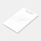 Monogram Modern Eenvoudig Minimalistisch Eenvoudig Post-it® Notes (Schuin)