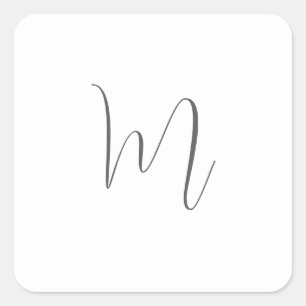 Monogram Modern Eenvoudig Minimalistisch Eenvoudig Vierkante Sticker