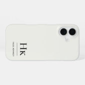 Monogram Modern Eenvoudig Monogram Ivoor Wit iPhone 16 Hoesje (Achterkant horizontaal)