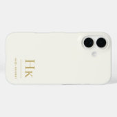 Monogram Modern Eenvoudig Monogram Ivoorgoud Case-Mate iPhone Case (Achterkant (horizontaal))