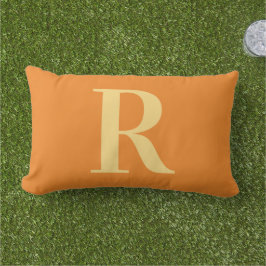 Monogram Modern Eenvoudig Oranje Buiten Buitenkussen