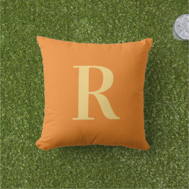 Monogram Modern Eenvoudig Oranje Buitenkussen