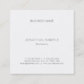 Monogram Modern Eenvoudig Professioneel Elegant Vierkante Visitekaartje (Achterkant)