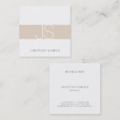 Monogram Modern Eenvoudig Professioneel Elegant Vierkante Visitekaartje (Voorkant / Achterkant)