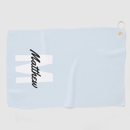 Monogram Modern Eenvoudige Naam Golfhanddoek (Horizontaal)