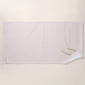 Monogram Modern Elegant Blush Pink Gold Script Strandlaken (Voorkant)