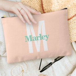 Monogram Modern Elegant Bold Blush Roze Schattige  Etui