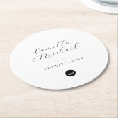 Monogram Modern Elegant Bruiloft Onderzetters (Gebogen)