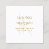 Monogram Modern Elegant Faux Lime Green Folie Vierkante Visitekaartje (Achterkant)