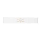 Monogram Modern Elegant Gold Swirl Wedding Uitnodigingen Wikkel (Vlak)