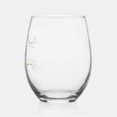 Monogram Modern Elegant Gold Swirl Wedding Wijnglas Zonder Voet (Links)