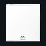Monogram Modern Elegant Minimal Blue en White Notitieblok<br><div class="desc">Monogram Modern Elegant Minimal Blue en White Notitieblok</div>