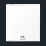 Monogram Modern Elegant Minimal Blue en White Notitieblok<br><div class="desc">Monogram Modern Elegant Minimal Blue en White Notitieblok</div>