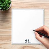 Monogram Modern Elegant Minimal Blue en White Notitieblok