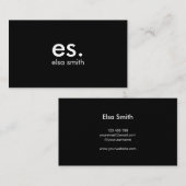 Monogram Modern Elegant Minimal Zwart-wit Visitekaartje (Voorkant / Achterkant)