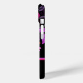 Monogram Modern Elegant Roze Paarse Bloemen Case-Mate iPhone Case (Achterkant / Links)