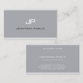 Monogram Modern Elegant Simple Grey Professional Visitekaartje (Voorkant / Achterkant)