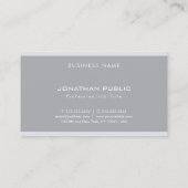Monogram Modern Elegant Simple Grey Professional Visitekaartje (Achterkant)