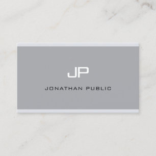 Monogram Modern Elegant Simple Grey Professional Visitekaartje