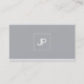 Monogram Modern Elegant Simple Grey Professional Visitekaartje (Voorkant)