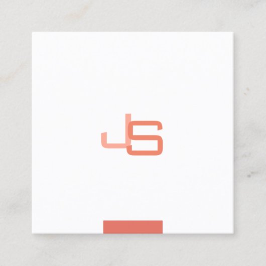 Monogram Modern Elegant Sjabloon Professional Vierkante Visitekaartje (Voorkant)