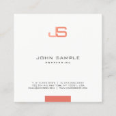 Monogram Modern Elegant Sjabloon Professional Vierkante Visitekaartje (Achterkant)