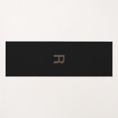 Monogram Modern Elegant Zwart Yoga Mat (Voorkant (horizontaal))