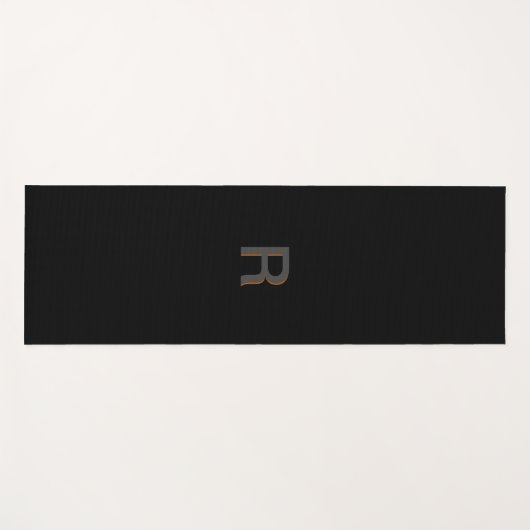 Monogram Modern Elegant Zwart Yoga Mat (Voorkant (horizontaal))