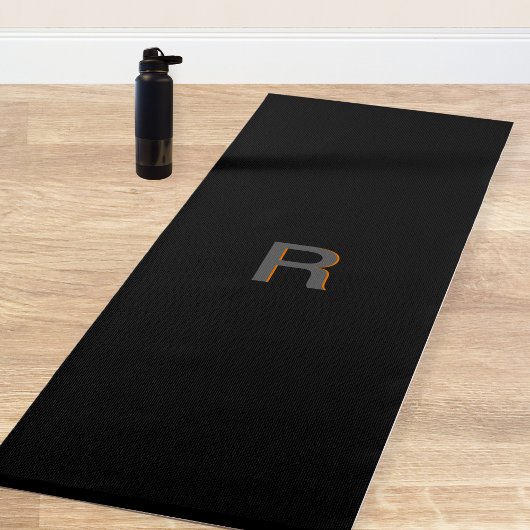 Monogram Modern Elegant Zwart Yoga Mat