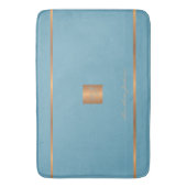 Monogram modern elegante glitters blauw en goud badmat (Voorkant Verticaal)