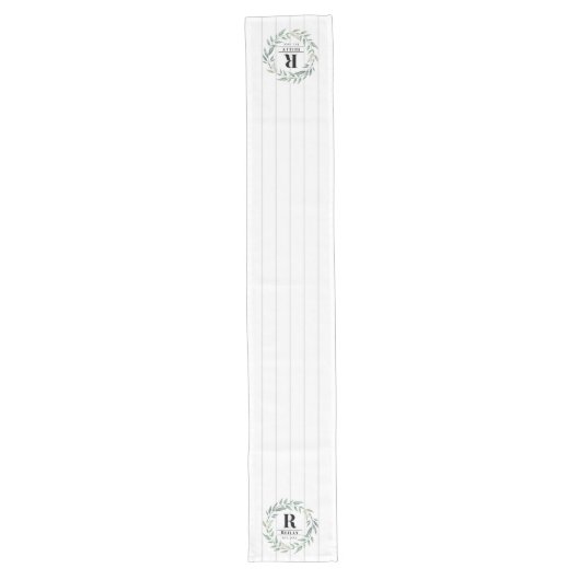 Monogram Modern Farmhouse Table Runner Lange Tafelloper (Voorkant)