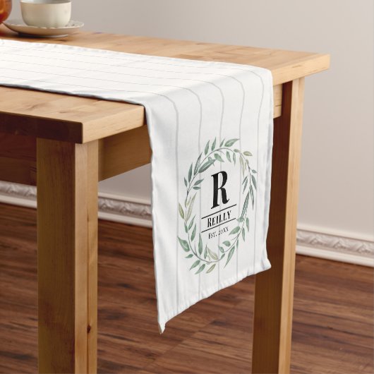 Monogram Modern Farmhouse Table Runner Lange Tafelloper (Voorbeeld)