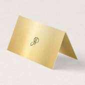 Monogram modern Faux Gold Calligraphy Script Visitekaartje (Achterkant)