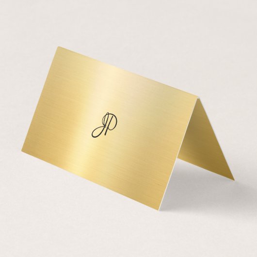 Monogram modern Faux Gold Calligraphy Script Visitekaartje (Achterkant)