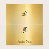 Monogram modern Faux Gold Calligraphy Script Visitekaartje (Buitenkant ongevouwen)
