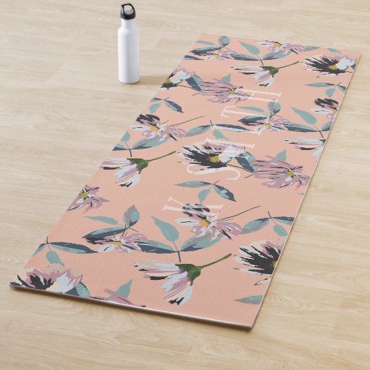 Monogram Modern Floral Pattern Yogamat (In situ)