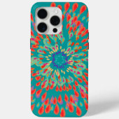 Monogram Modern Flower Blauwgroen iPhone Case (Achterkant)