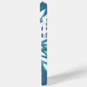 Monogram Modern Flower Blauwgroen iPhone Case (Achterkant / Links)